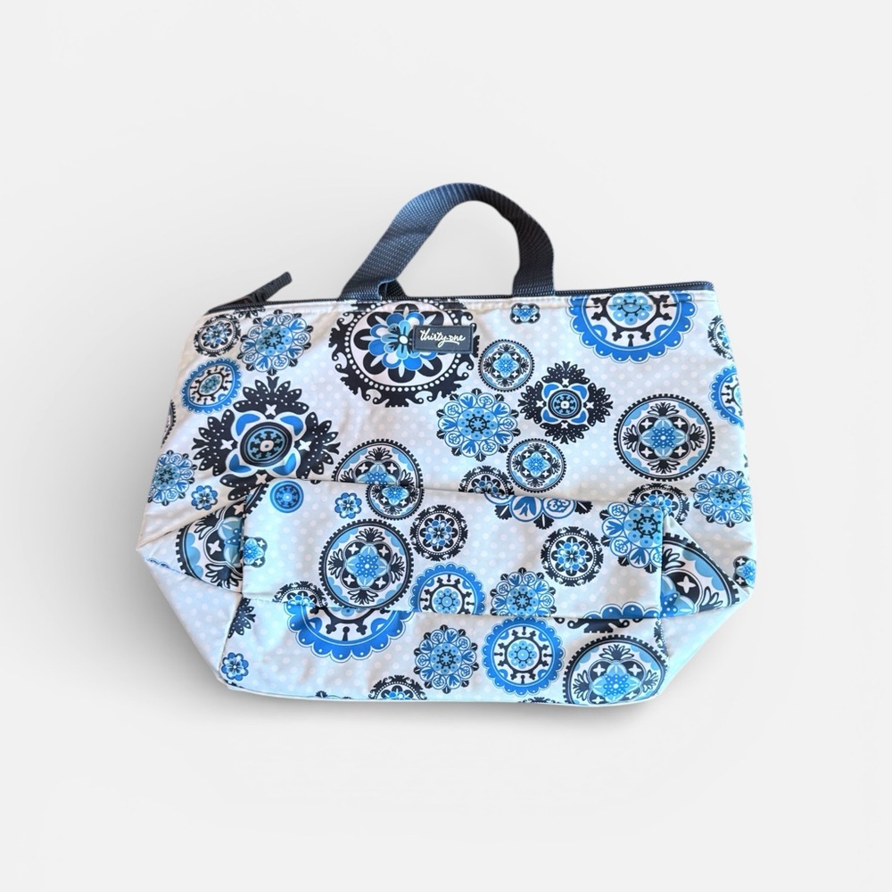 Thirty-One Blue and White Floral Cooler Bag